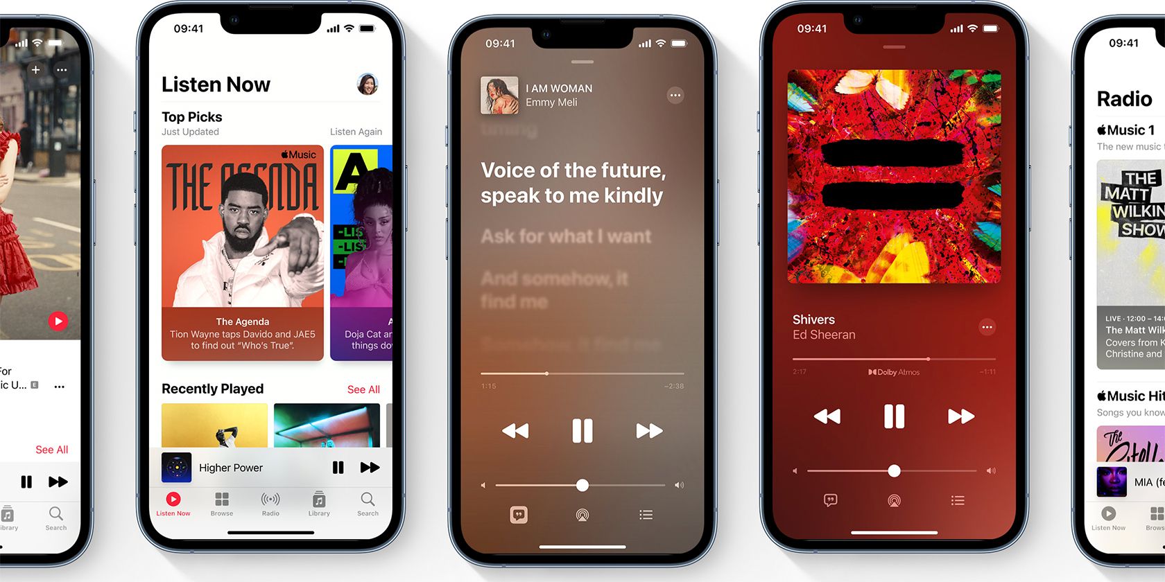 Apple Music on various iPhones