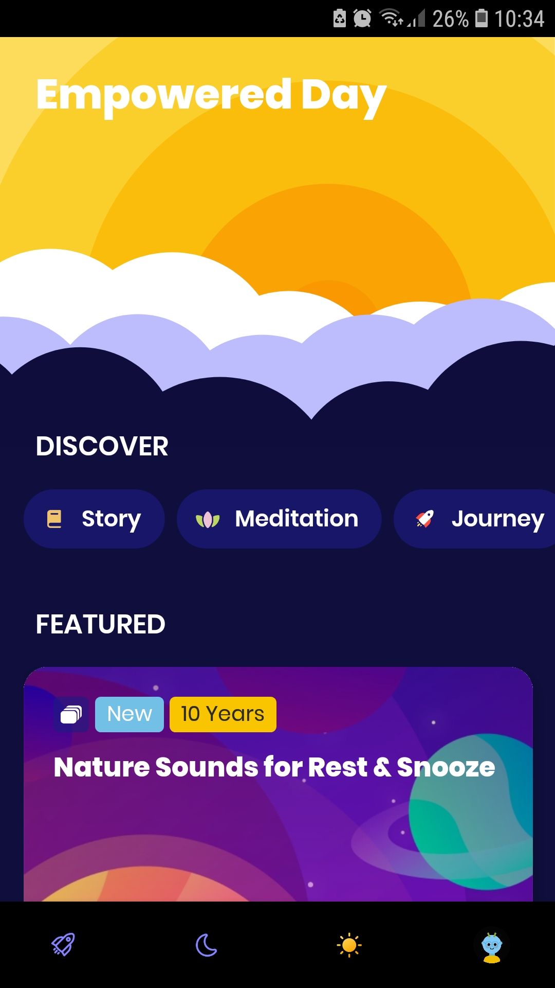Aumio sleep and meditation mobile app discover