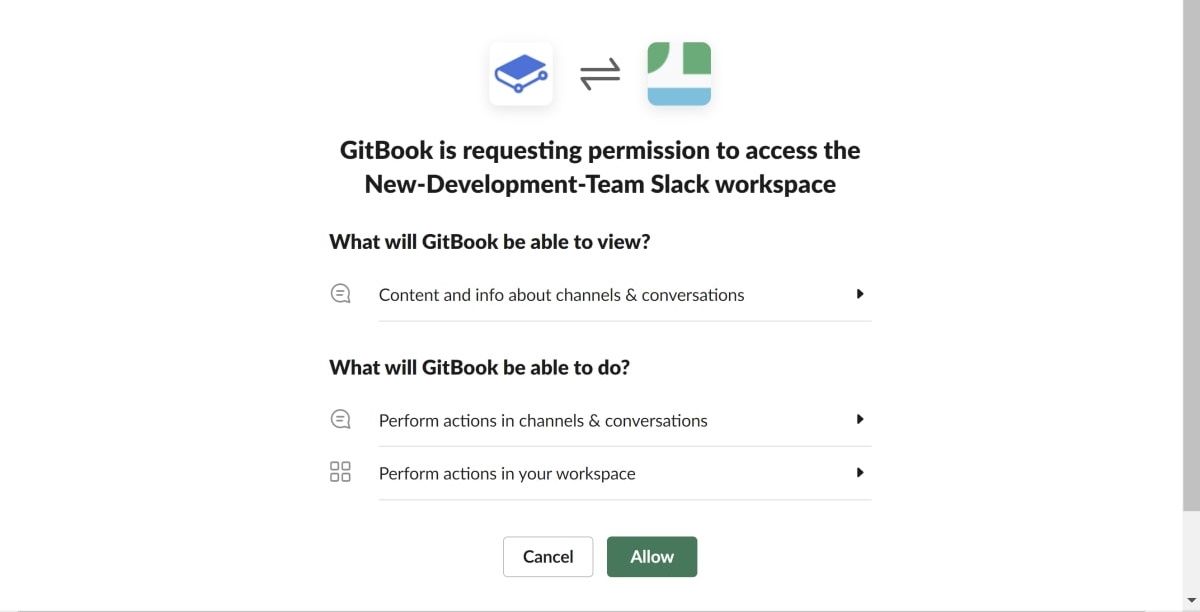 Allow access to Slack prompt