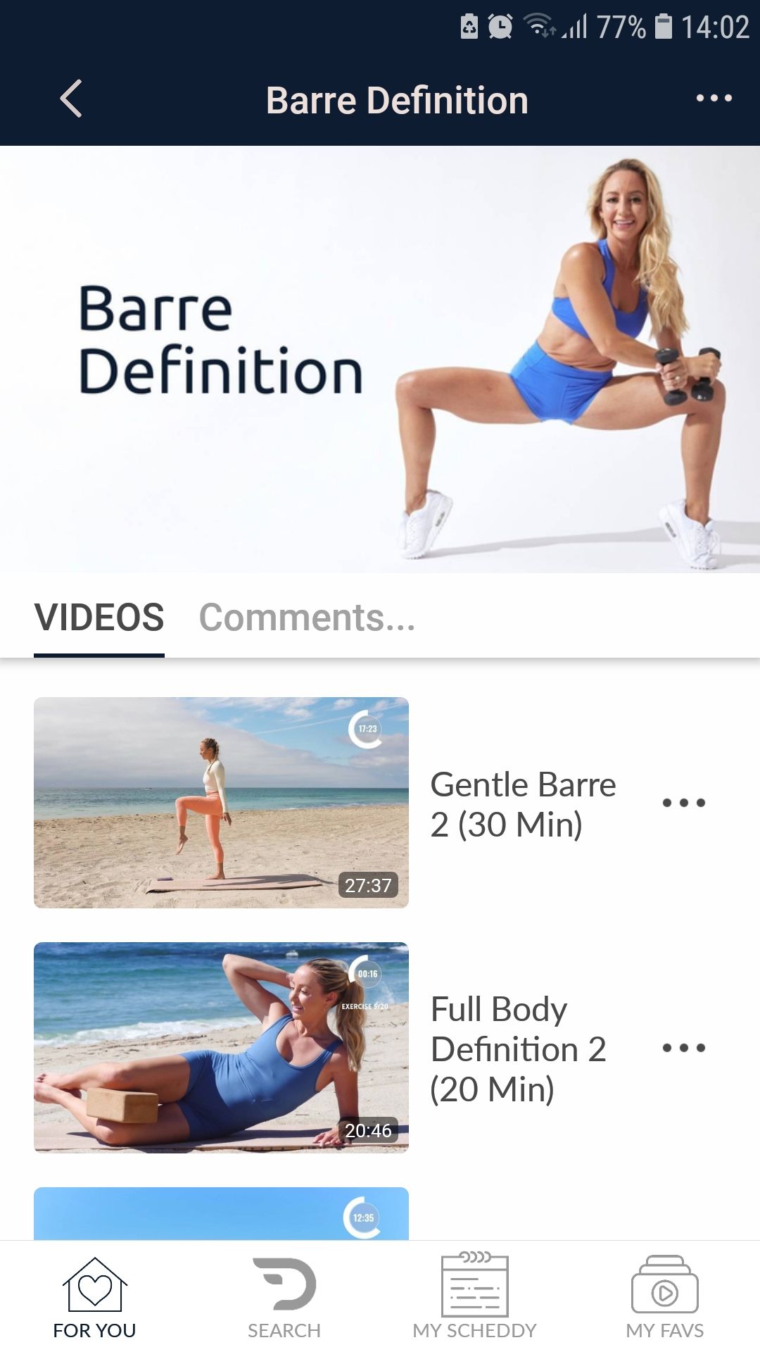 Barre Definition mobile workout app
