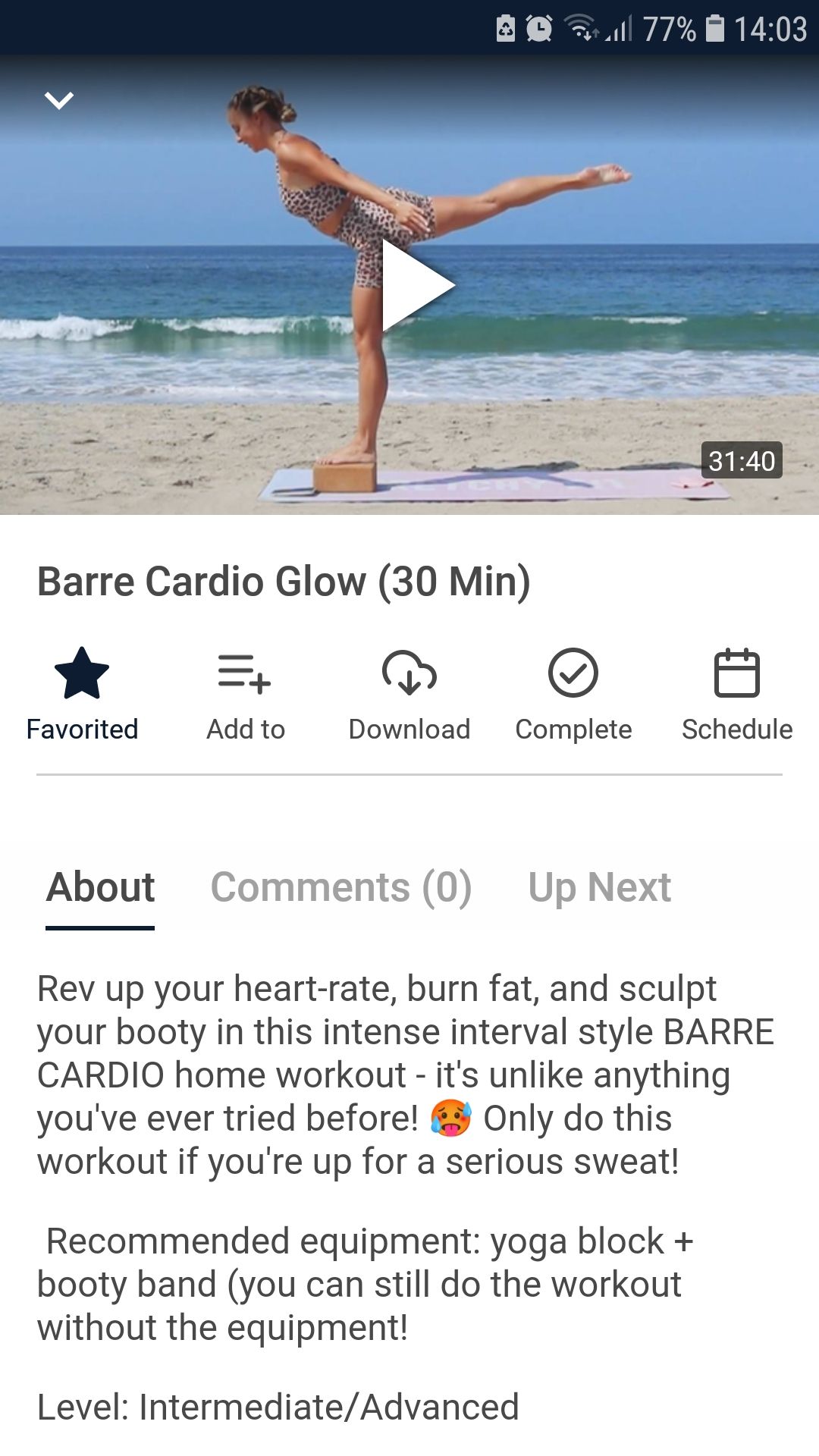 Barre Definition mobile workout app cardio