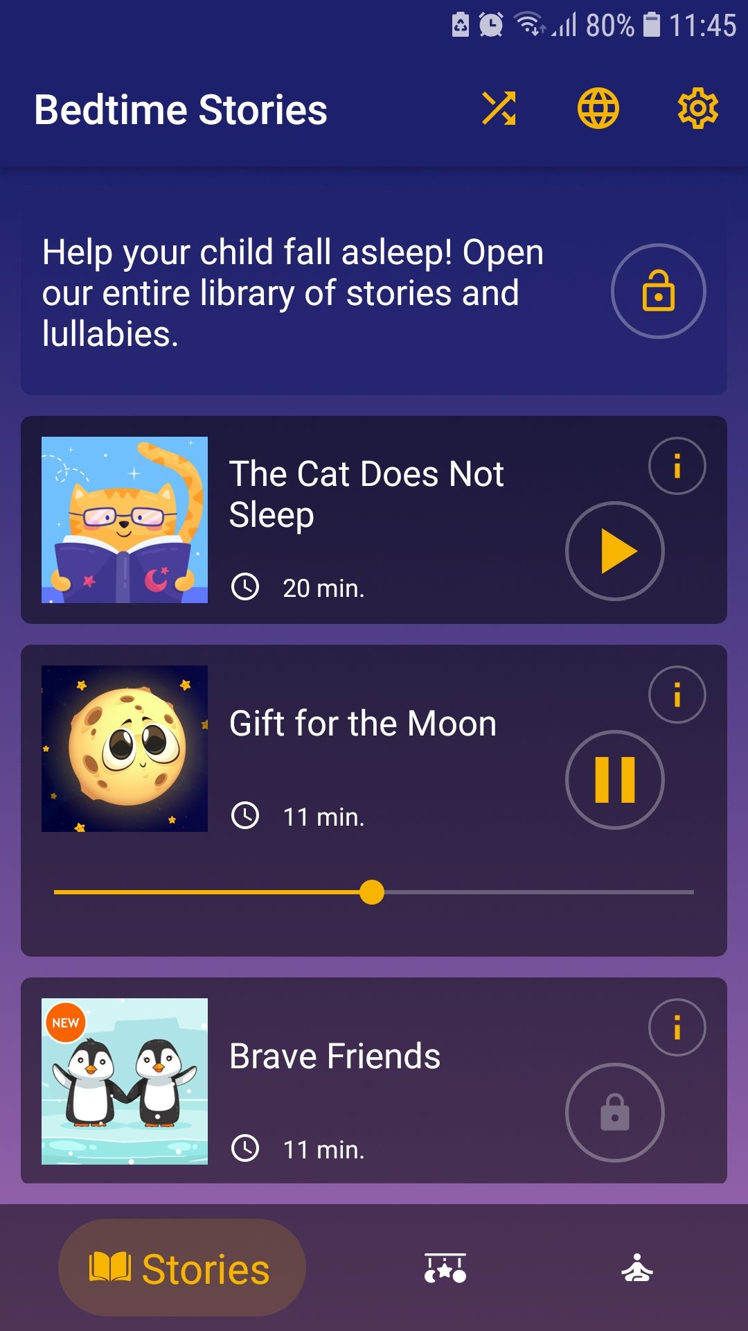 Bedtime Stories mobile kids sleep app
