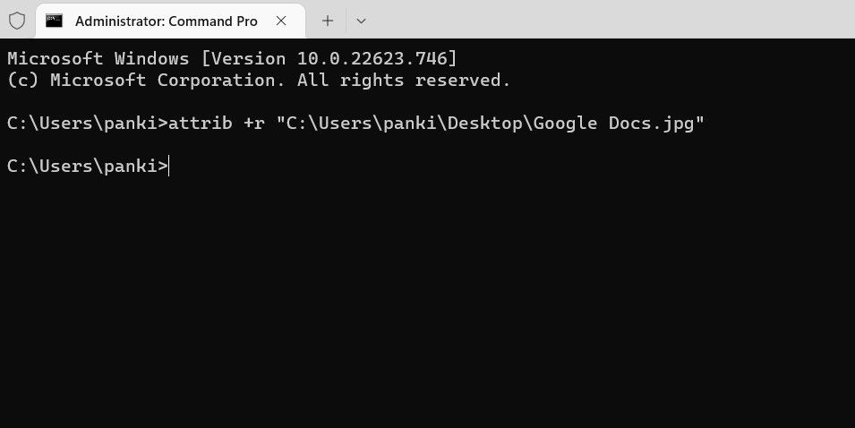 Change Read-Only Attribute With Command Prompt