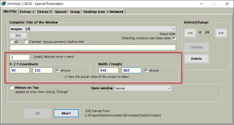 Changing Window Coordinates and Size in WinSize2
