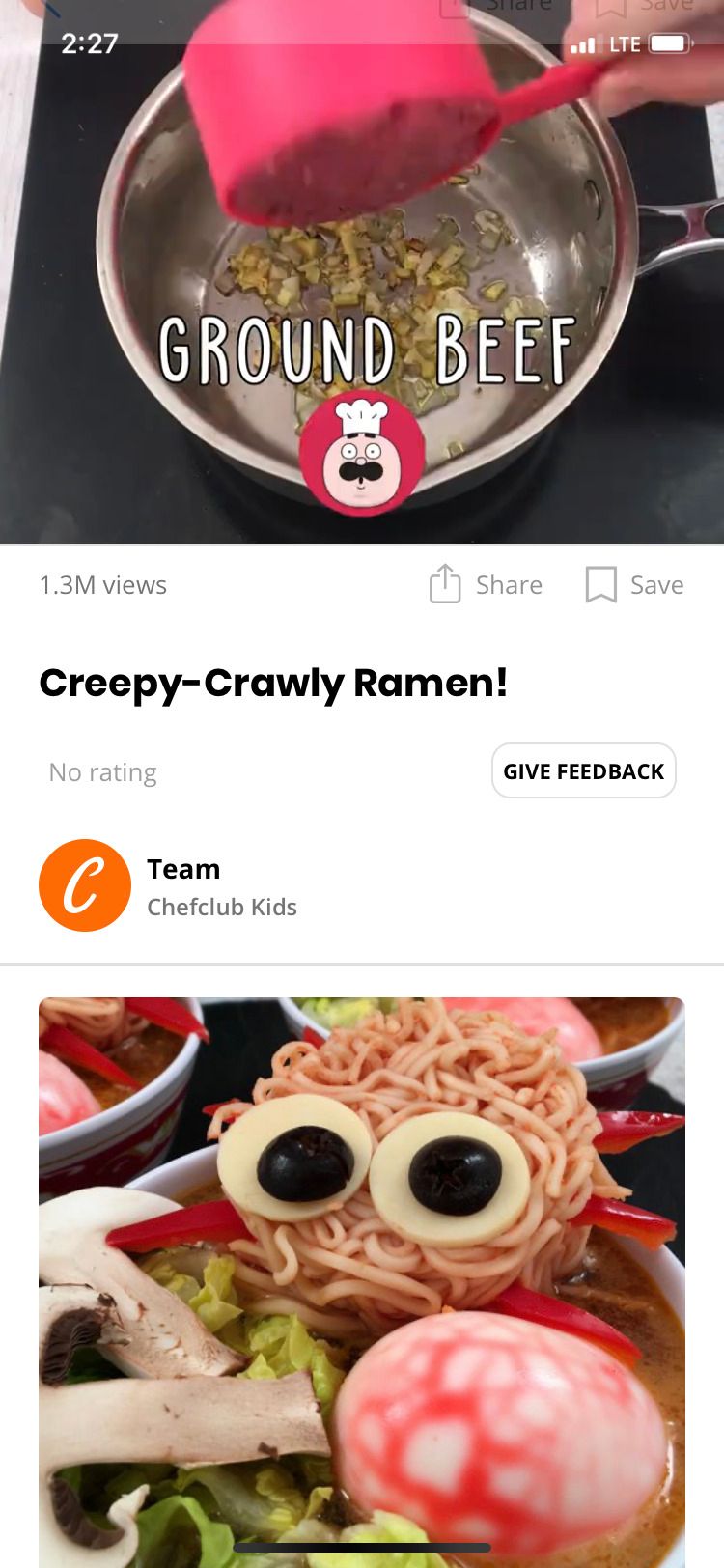 Chefclub app creepy crawly ramen