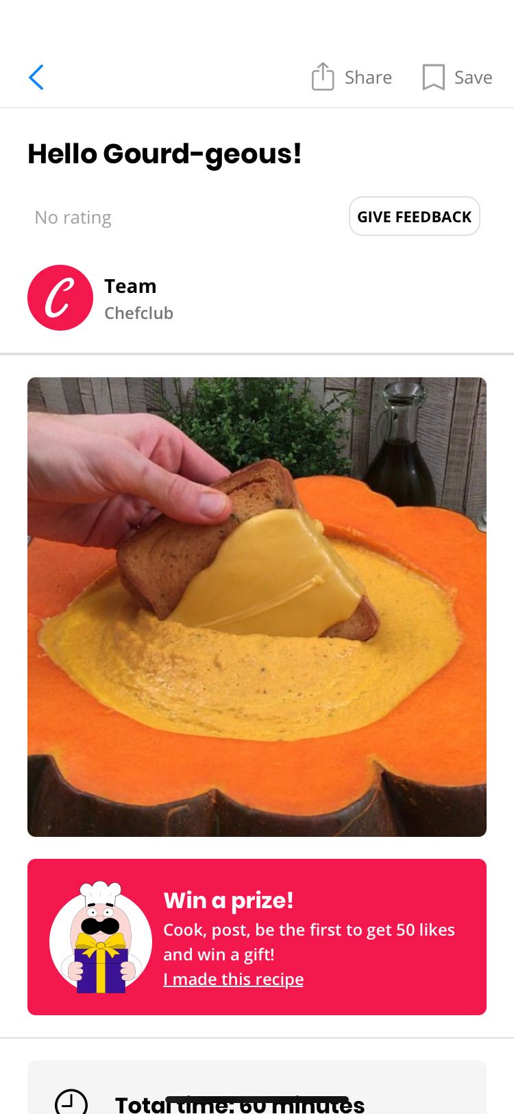 Chefclub app pumpkin soup