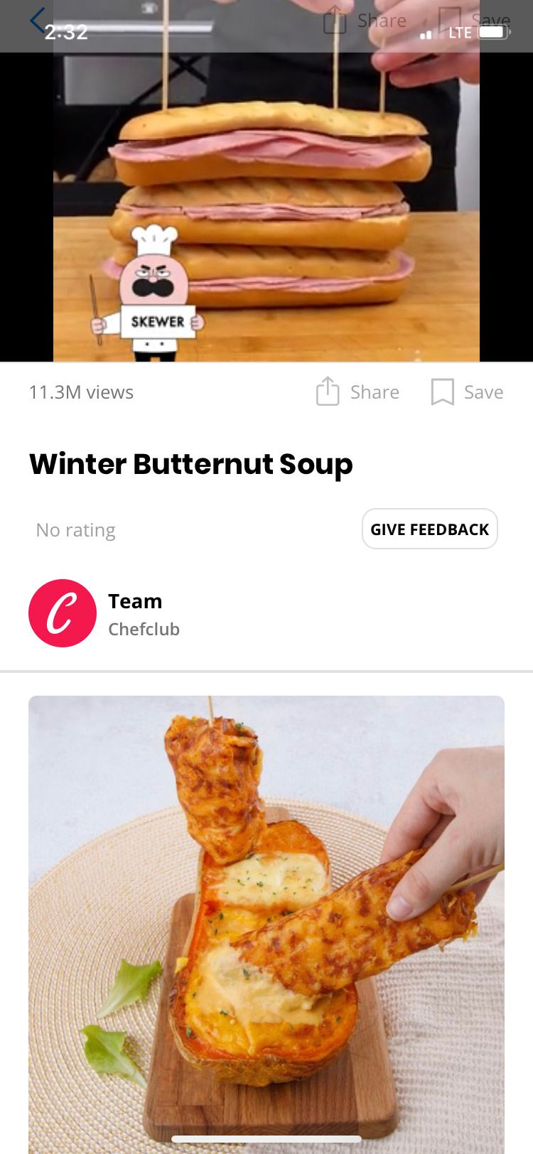 Chefclub app winter butternut soup