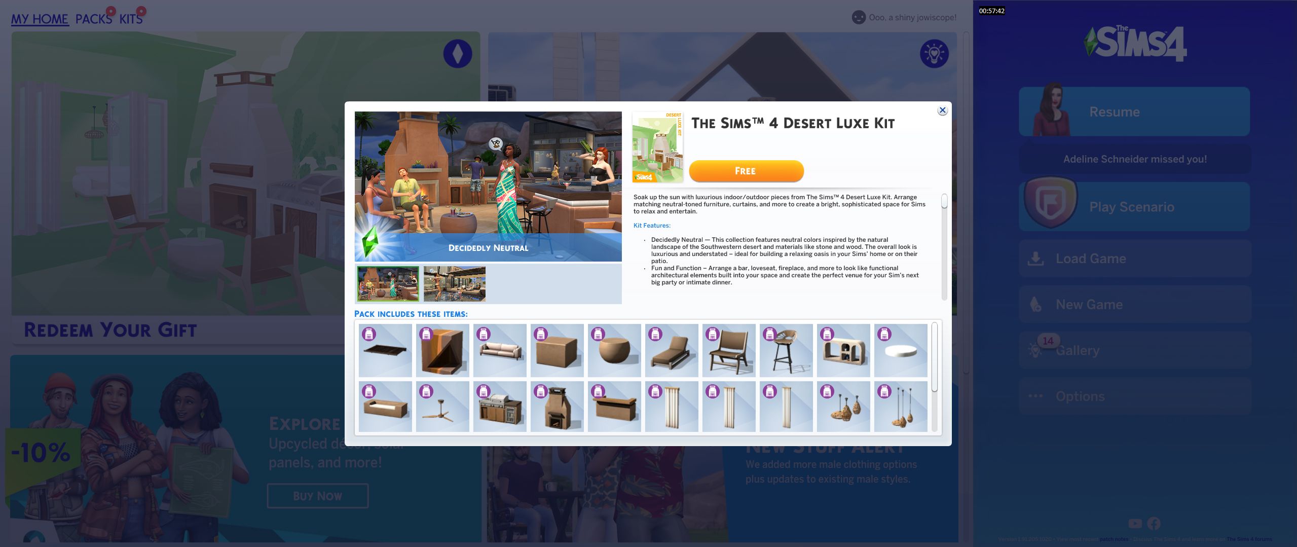 Claim The Sims 4 Desert Luxe Kit