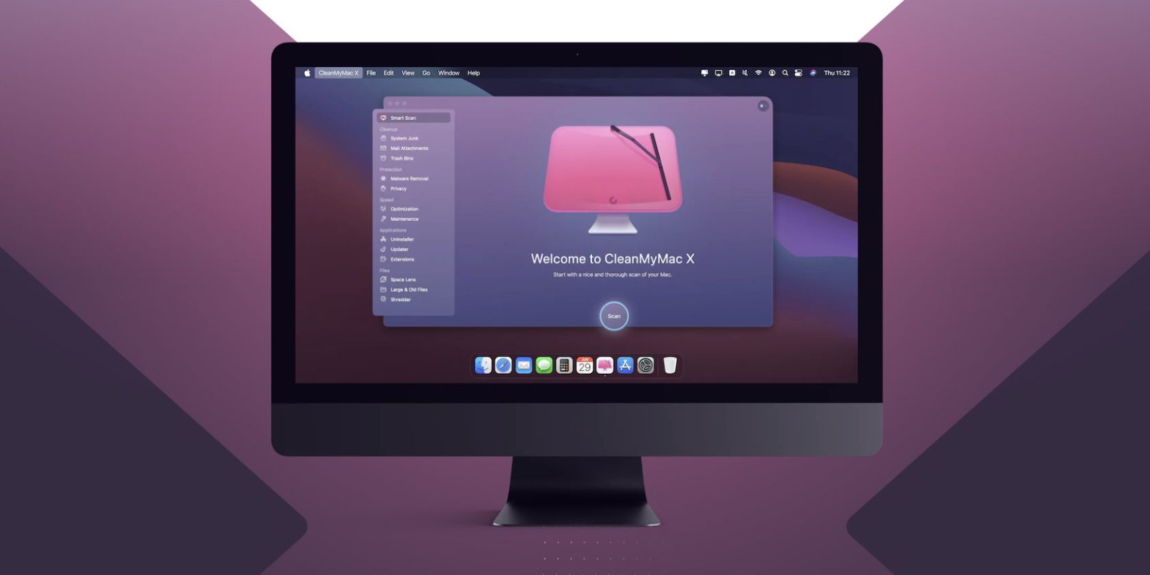 CleanMyMac X running on an iMac