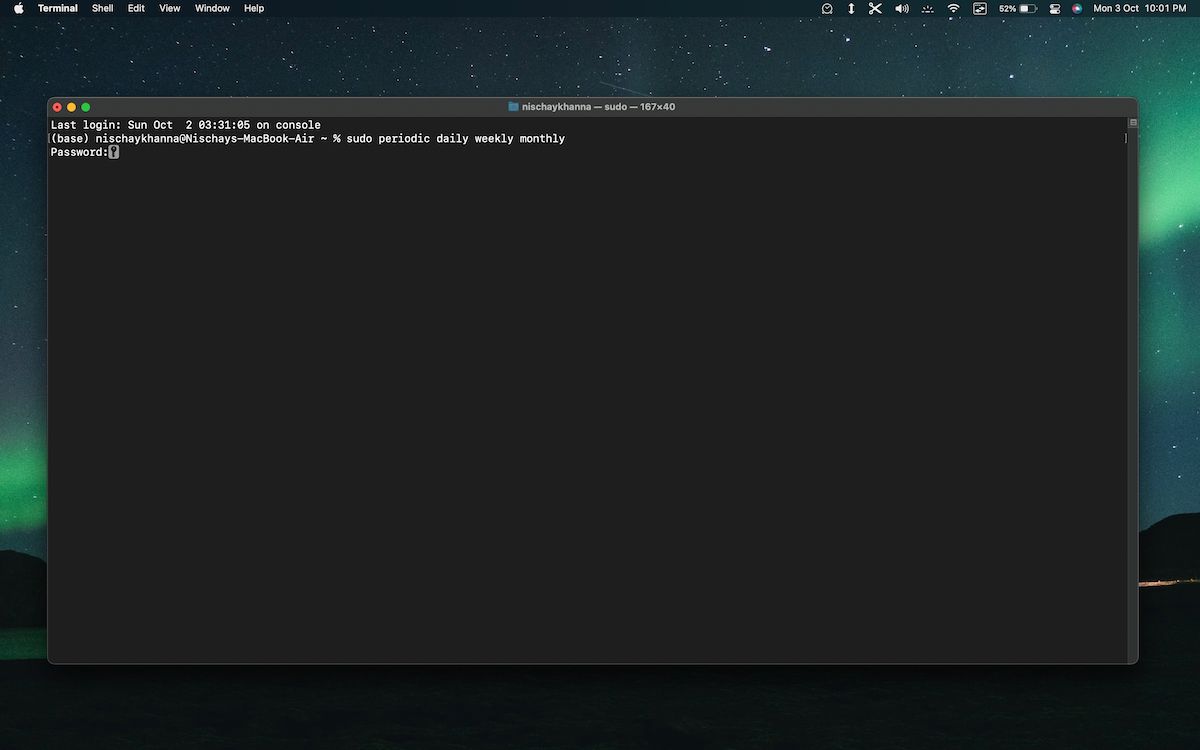 Using terminal to run maintenance scripts 