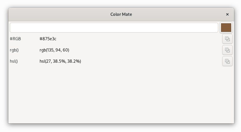 Application ColorMate pour GNOME
