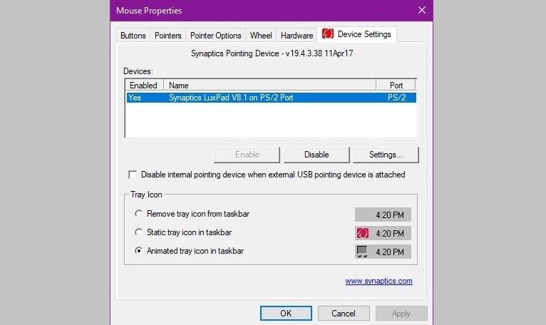 Configure Windows to Disable Touchpad When Mouse Is Connected Using Control Panel