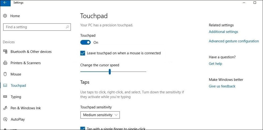 Configure Windows to Disable Touchpad When Mouse Is Connected Using the Settings App