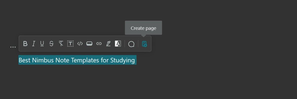 Demonstrating the &ldquo;Create Page&rdquo; tool in Nimbus Note