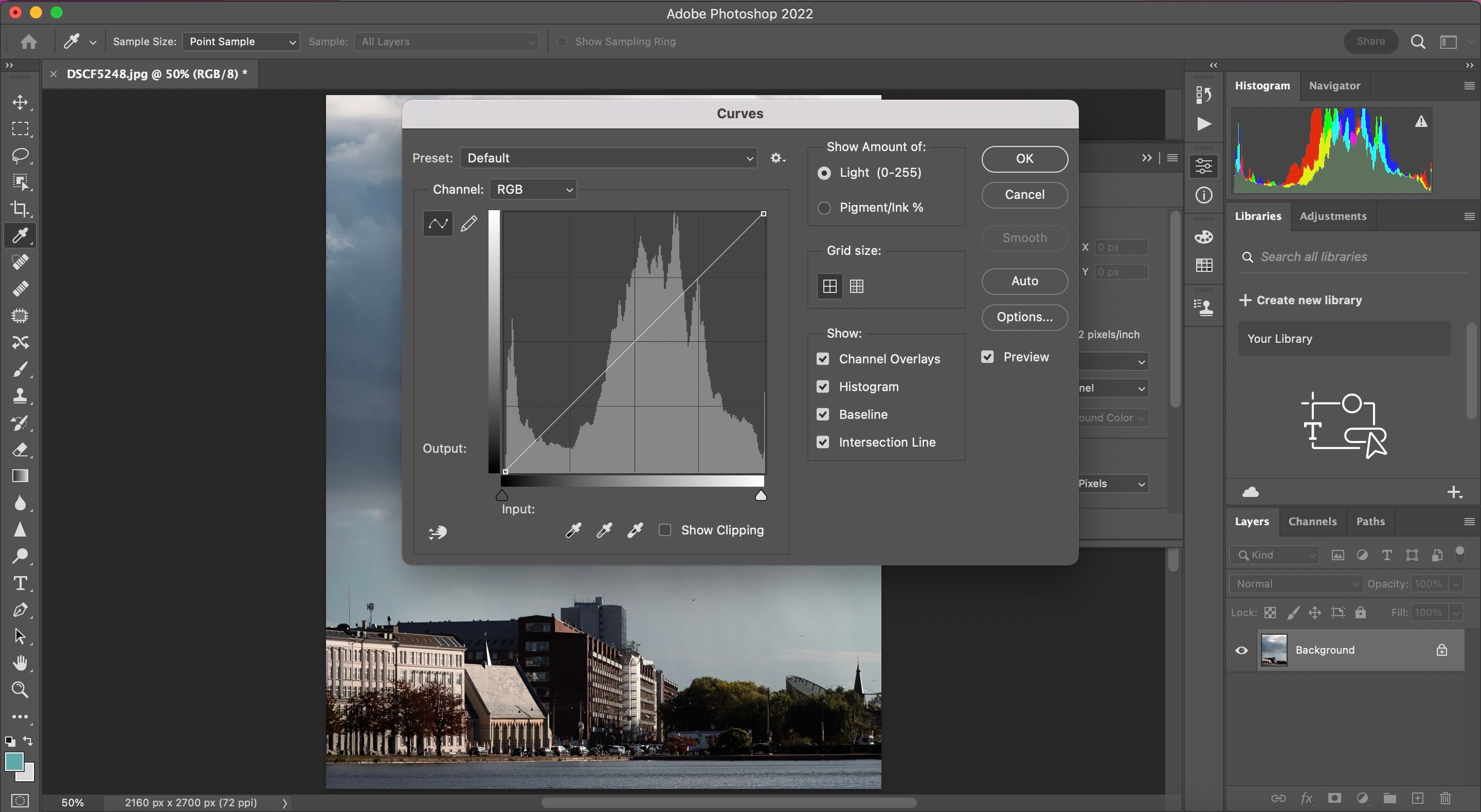 Screenshot showing the Curves tool in Photoshop