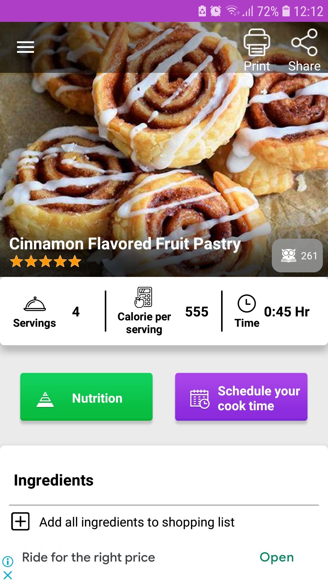 Desserts Recipes mobile recipes app ingredients