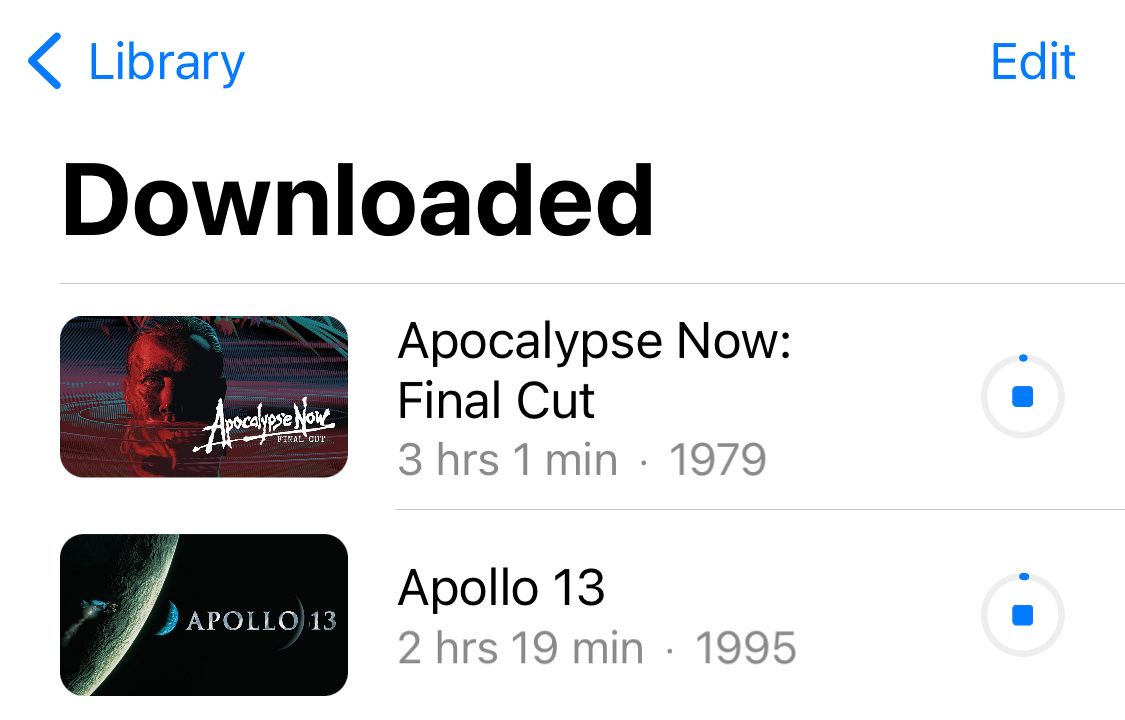 Downloading movies in Apple TV app