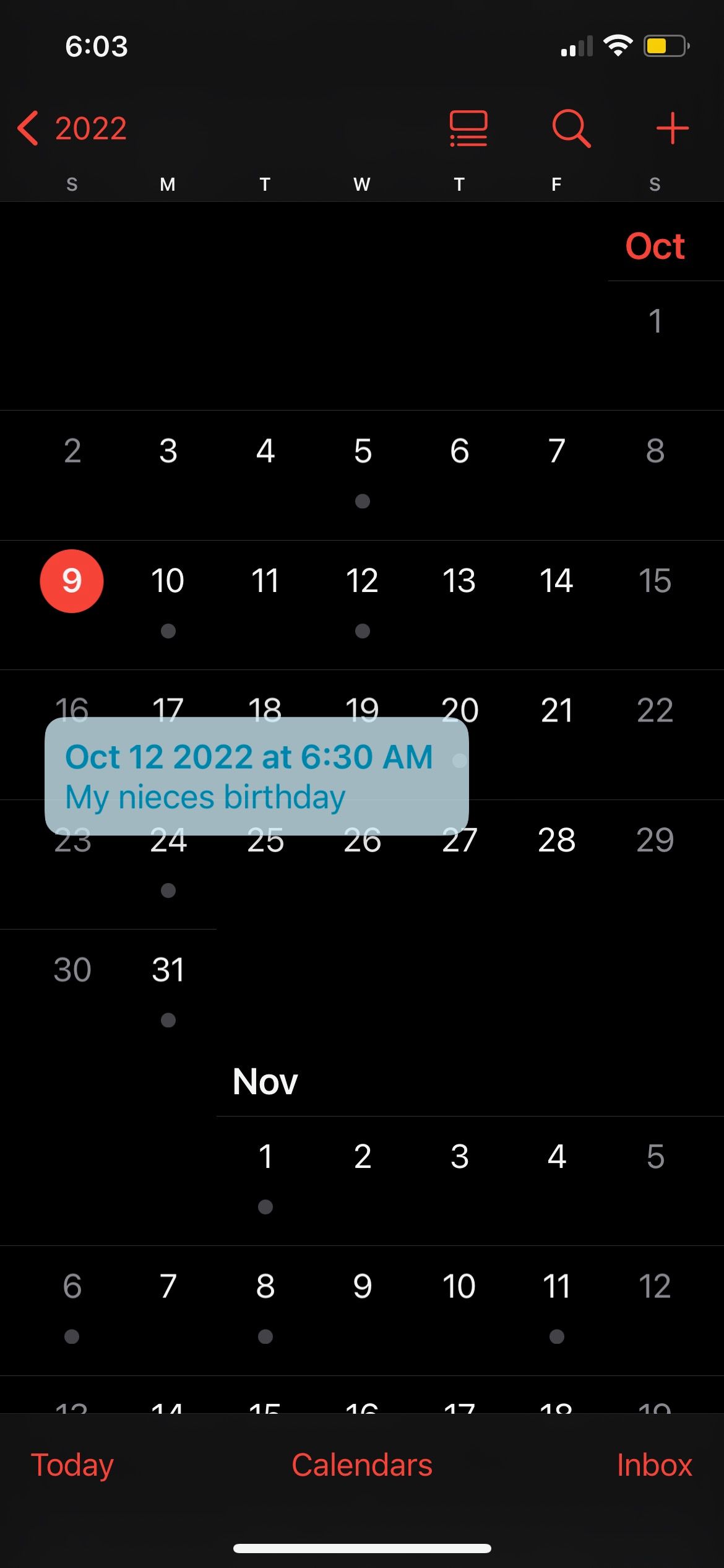 Dragging events Calendar iPhone