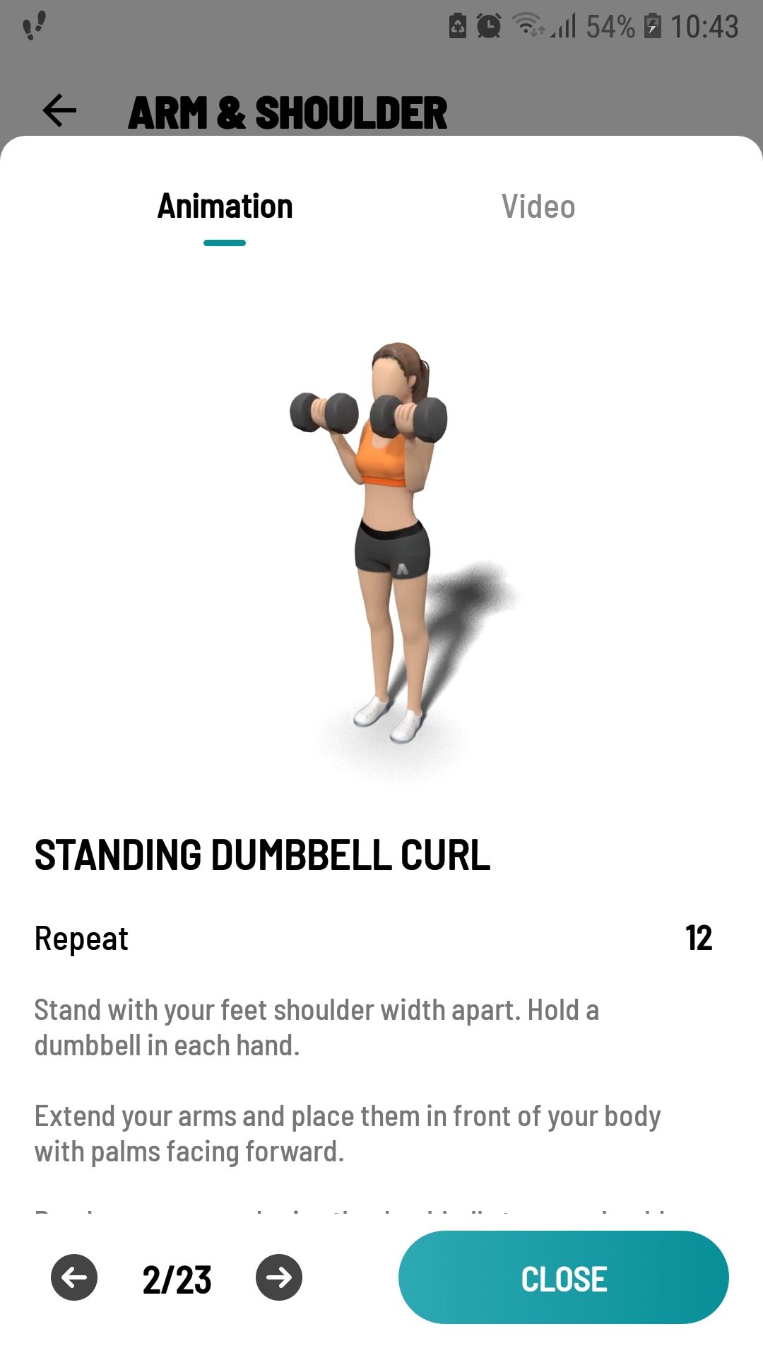 اپلیکیشن تناسب اندام موبایلی Dumbbell Workout at Home