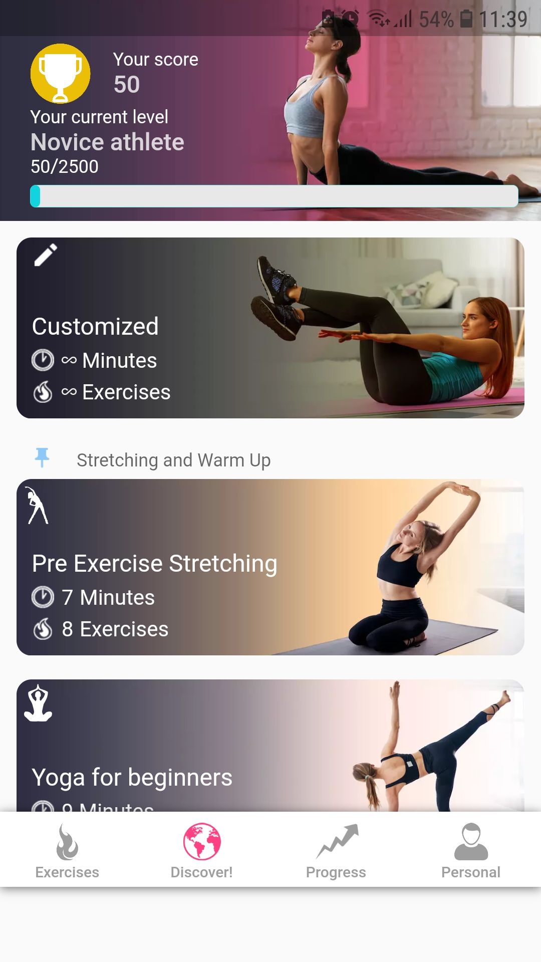 Easy Yoga for weight loss home mobile fitness app customized plans