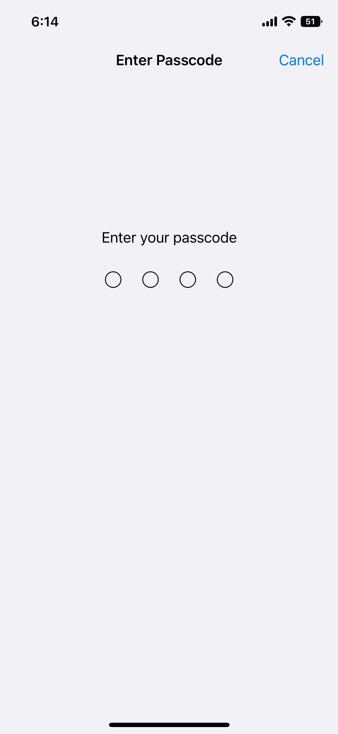 Enter passcode on iPhone