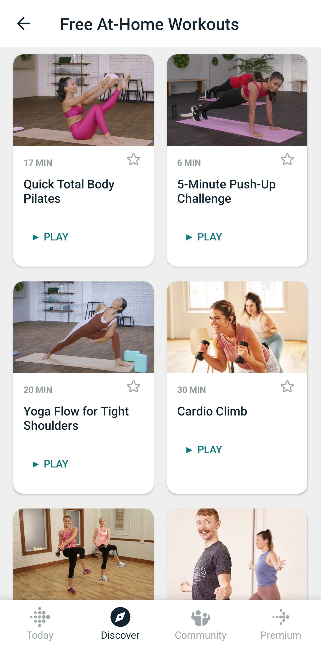 Fitbit Free-At Home Workouts