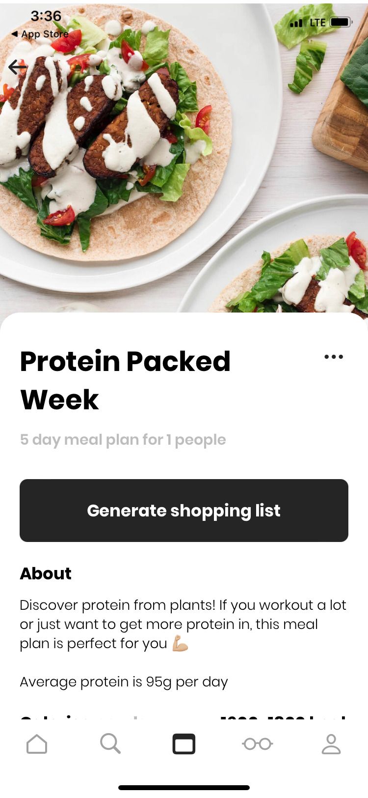 Fivesec Health app protein meal plan