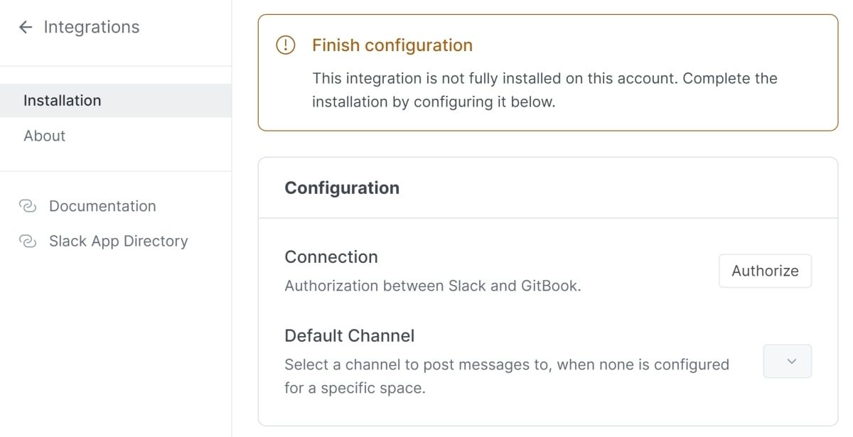Authorize button to connect to your Slack account 