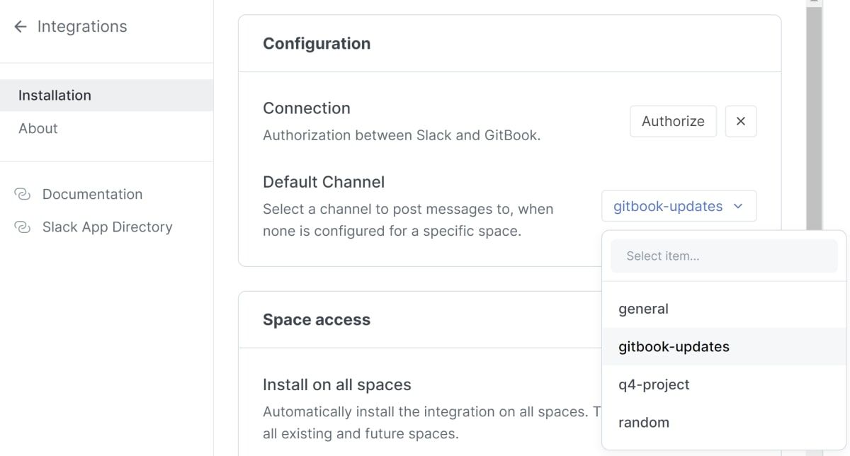 Select Slack channel for notifications