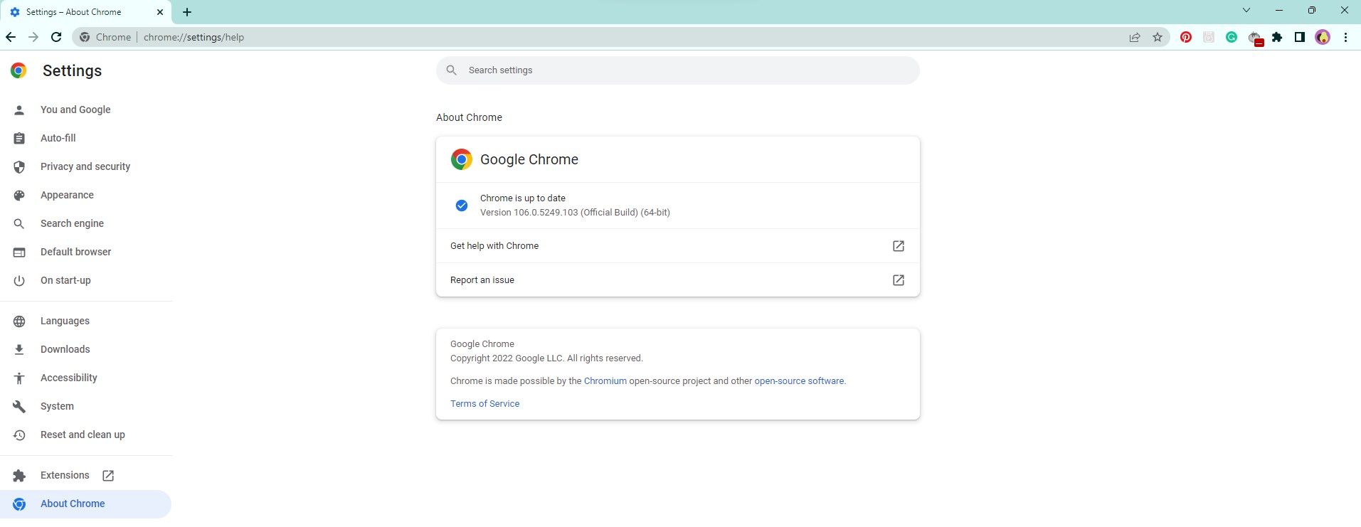 new google chrome update