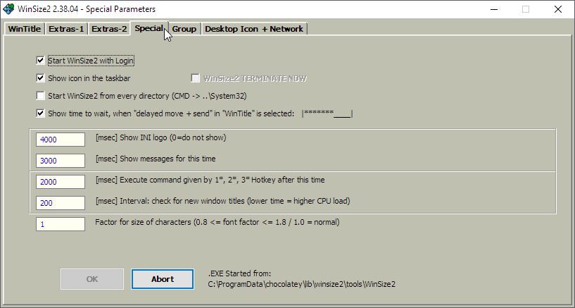 Having WinSize2 Autostart During Login