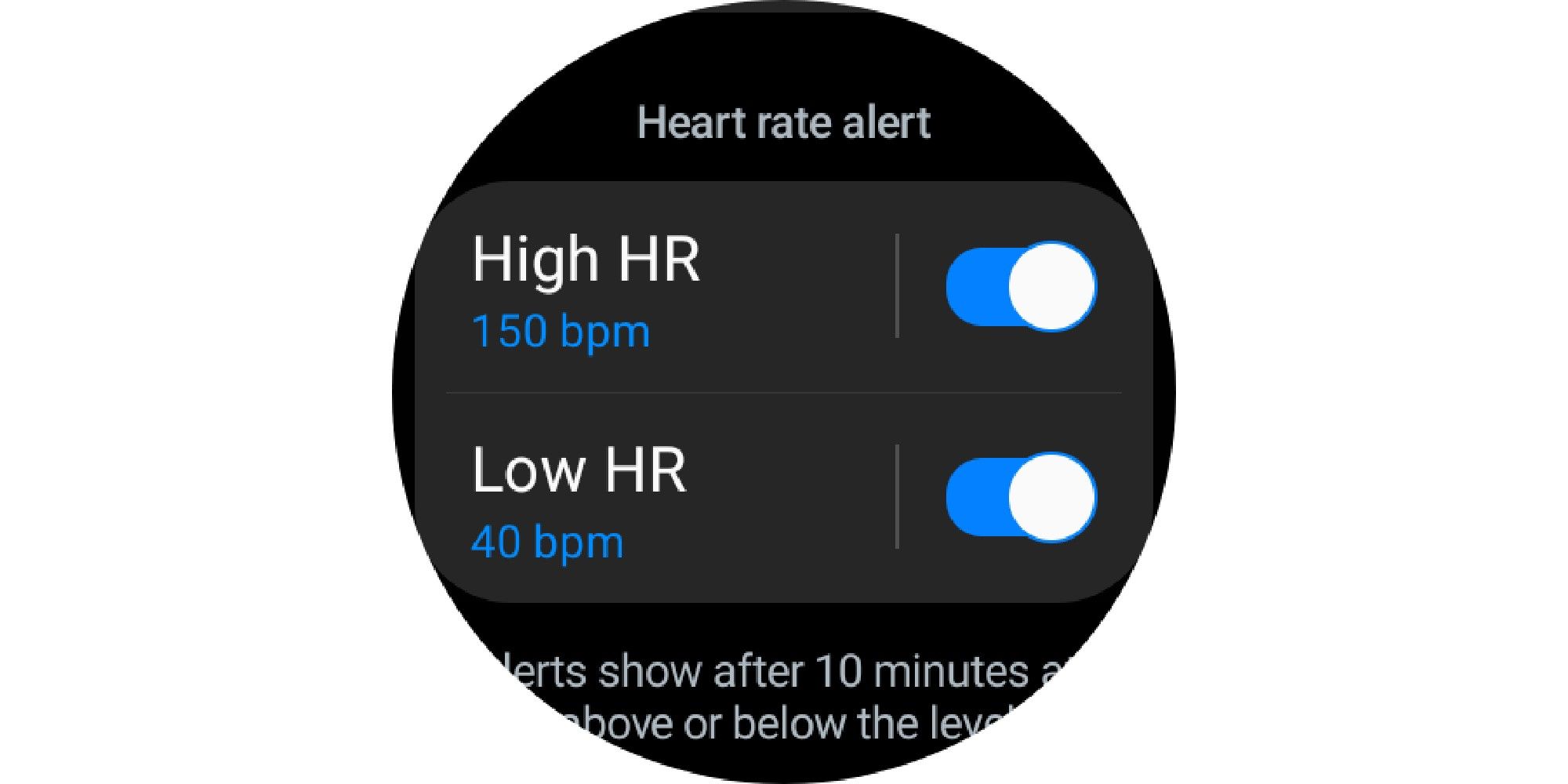 Setting up heart rate alerts on Samsung smartwatch