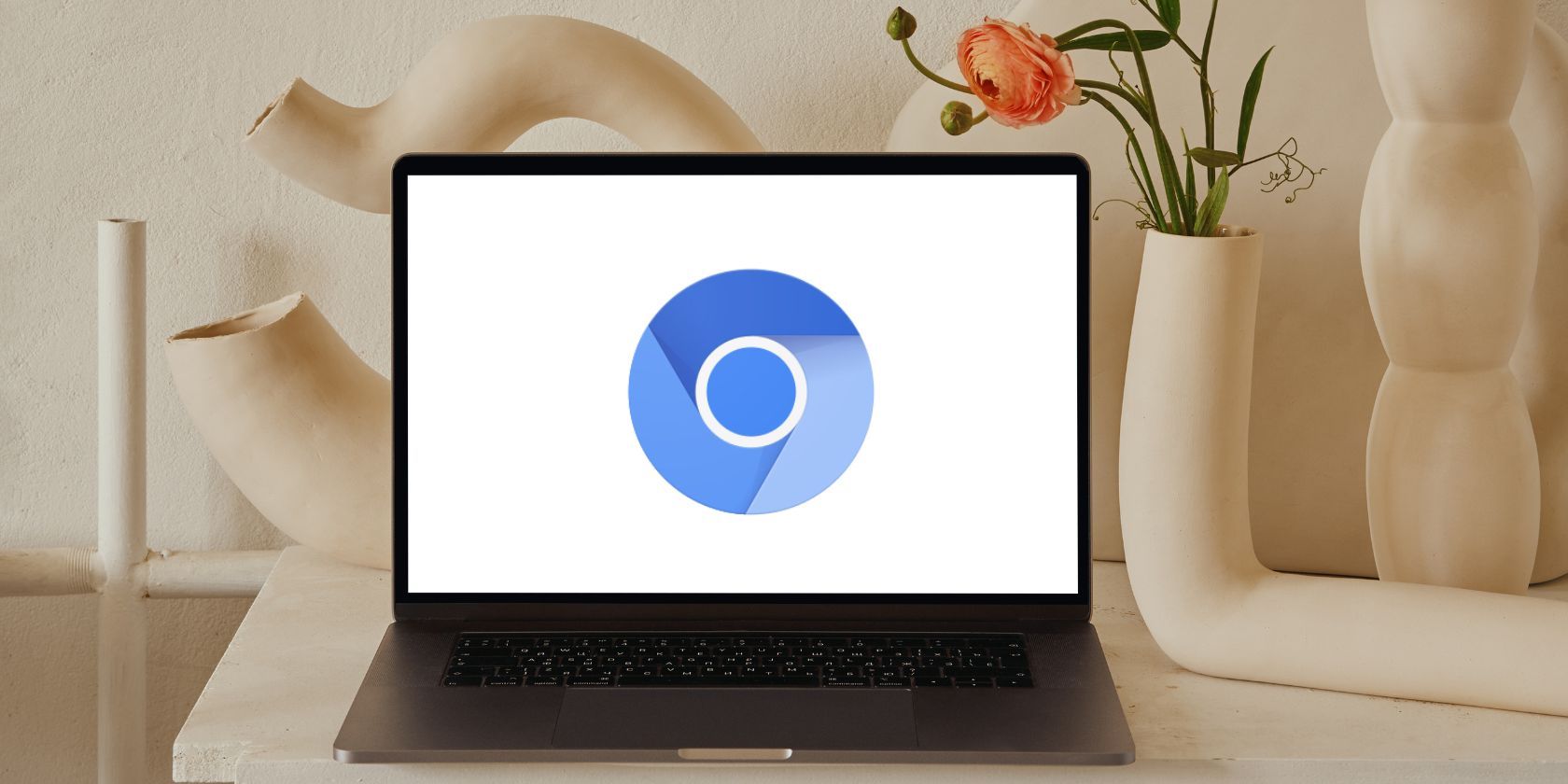 ChromeOS Flex logo displayed on a laptop screen