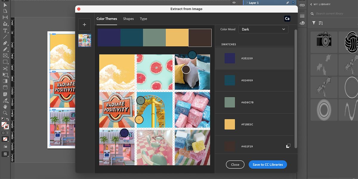 پالت رنگ تیره InDesign