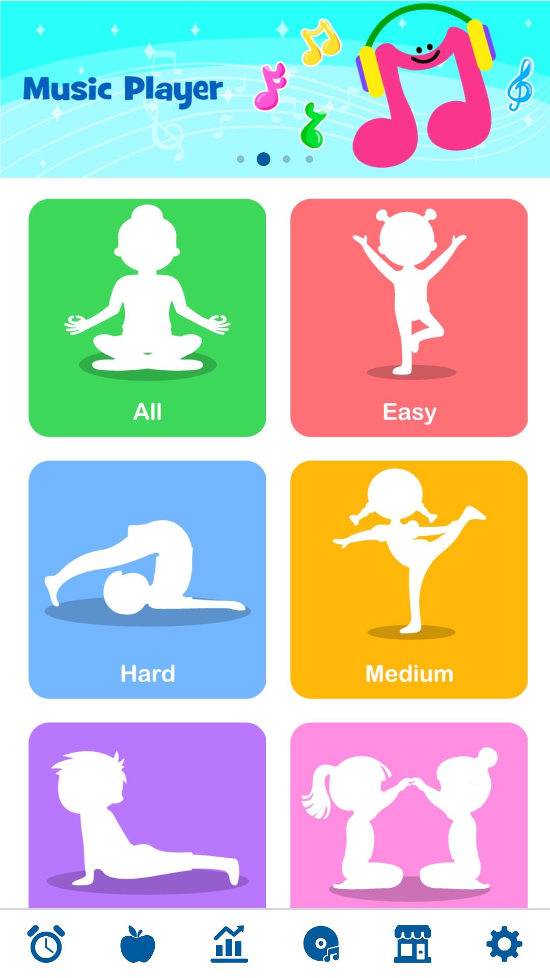 Kids Workout mobile yoga app home