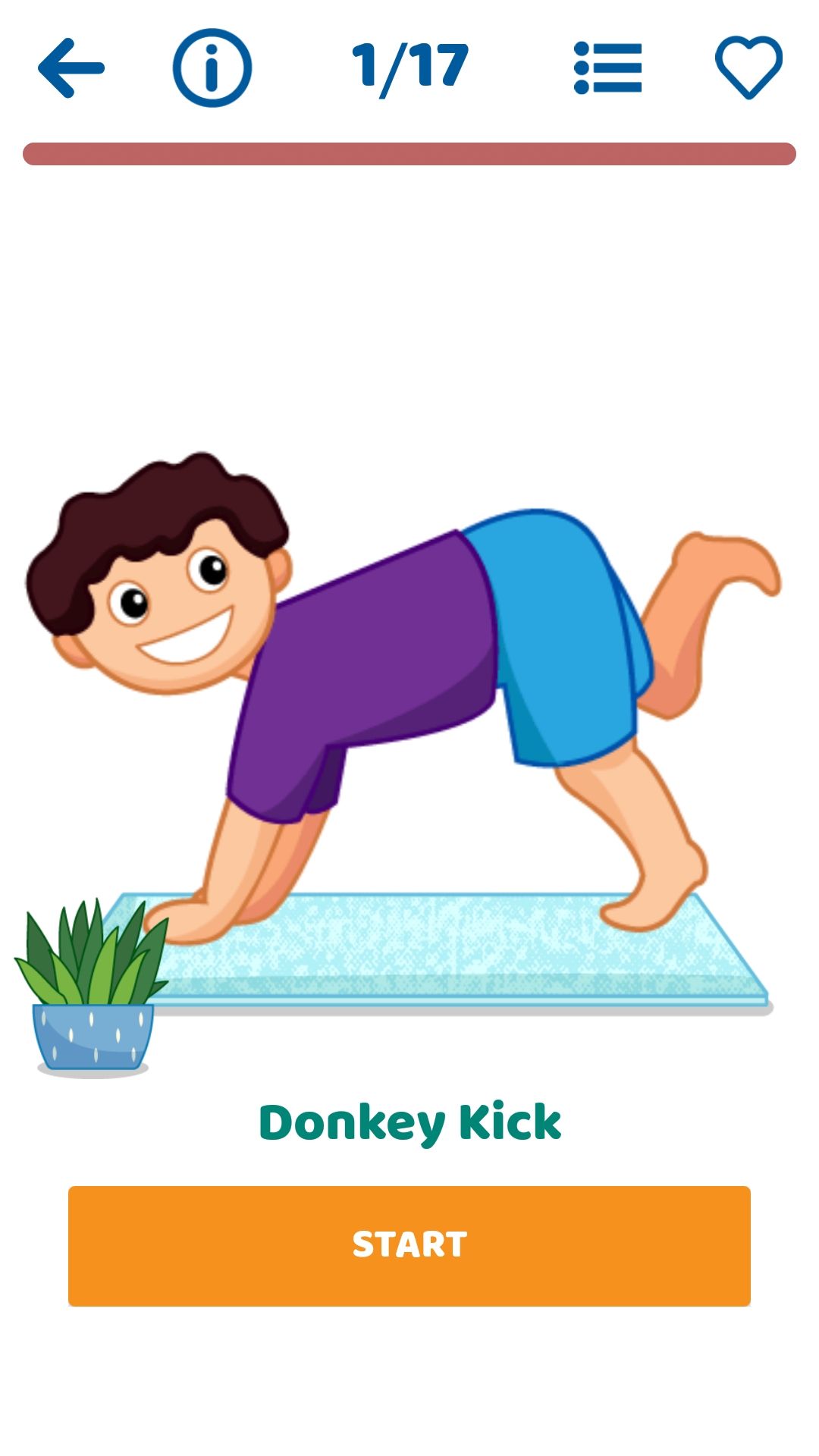 Kids Workout mobile yoga app
