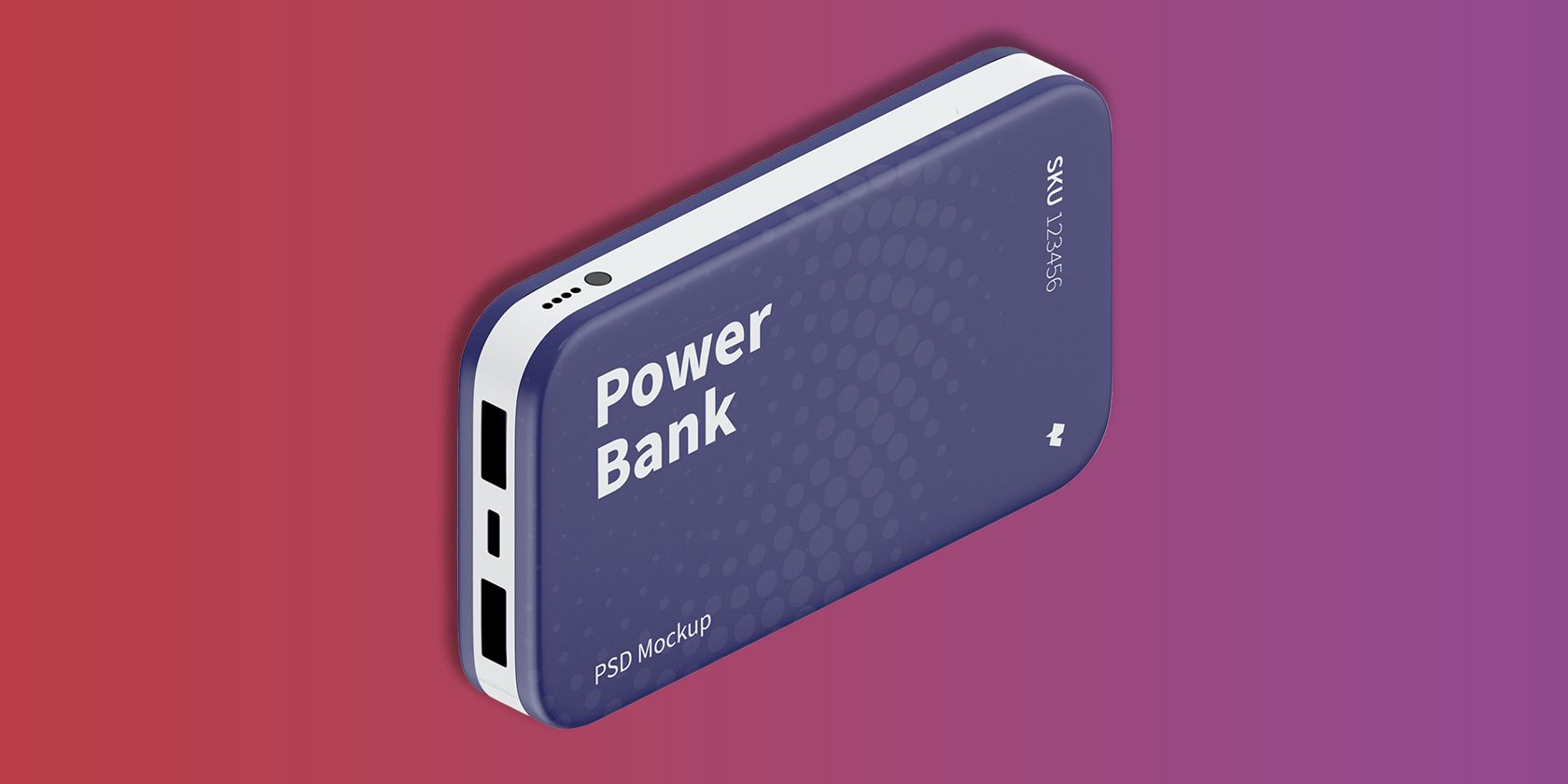 Laptop power bank with a red background