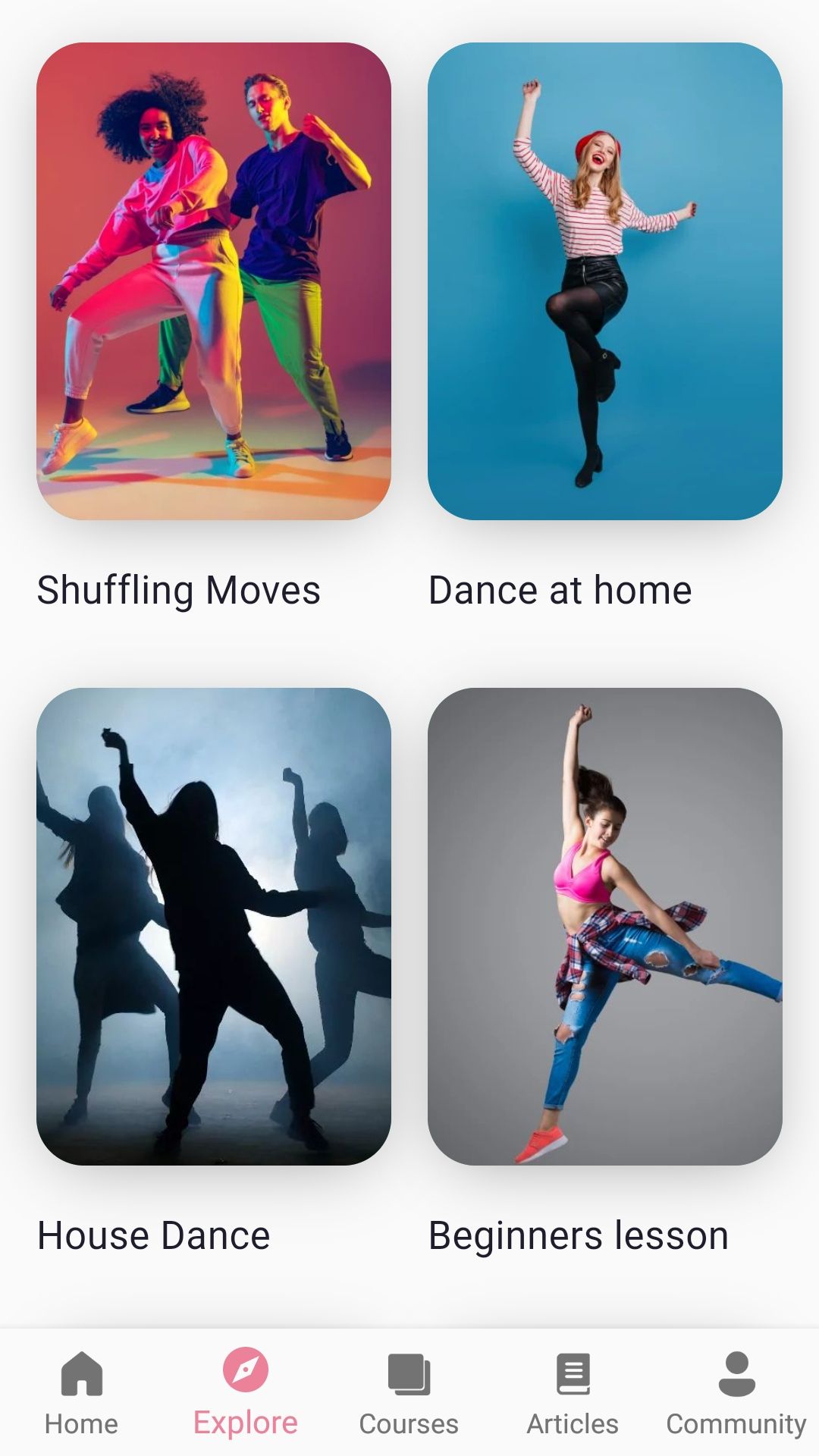 Learn dance at home mobile fitness app explore