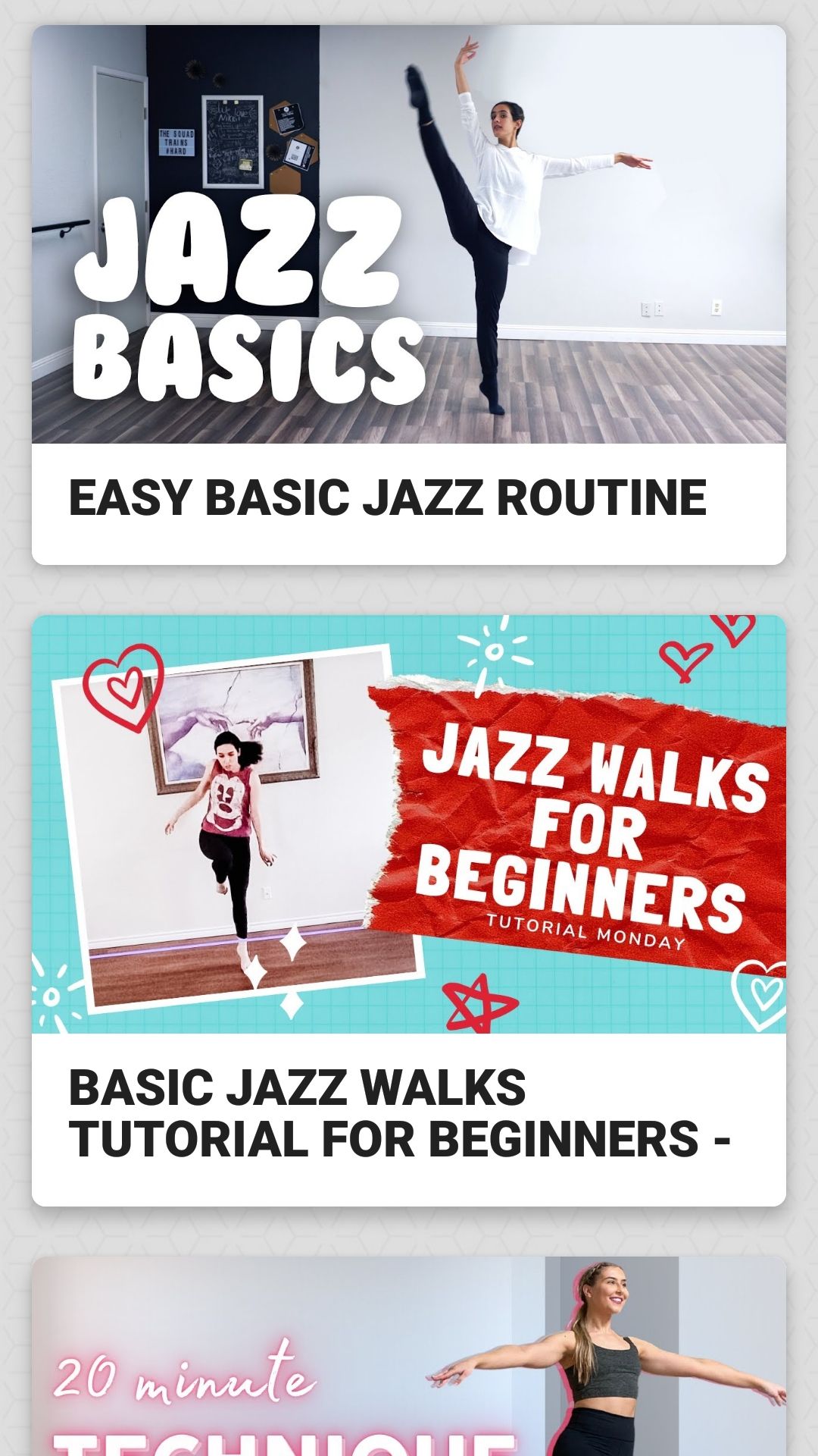 Learn dance at home mobile fitness app jazz