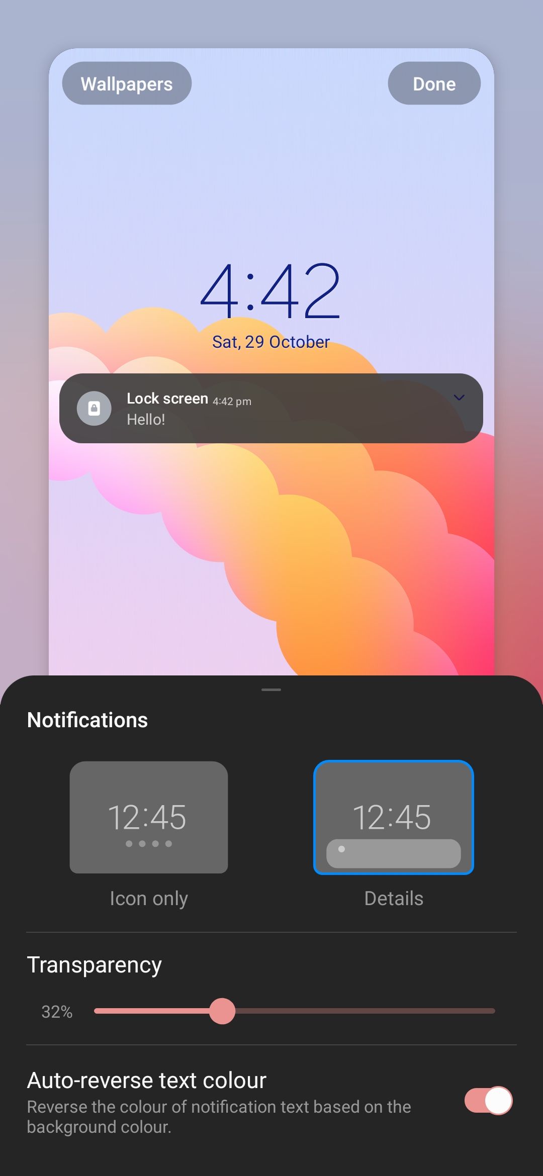 One UI 5 Notification customization in Lock Screen