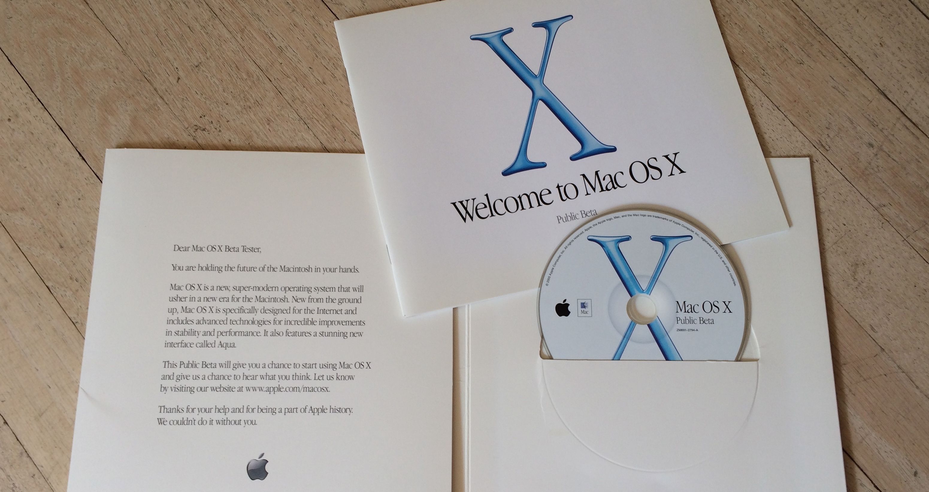Mac OS X Beta Disc and folder