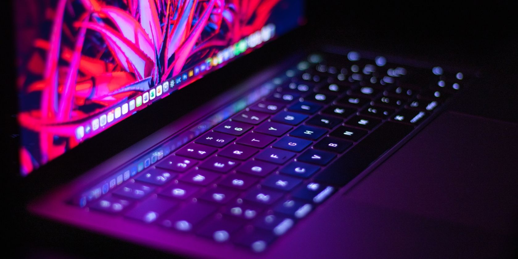 MacBook in the dark