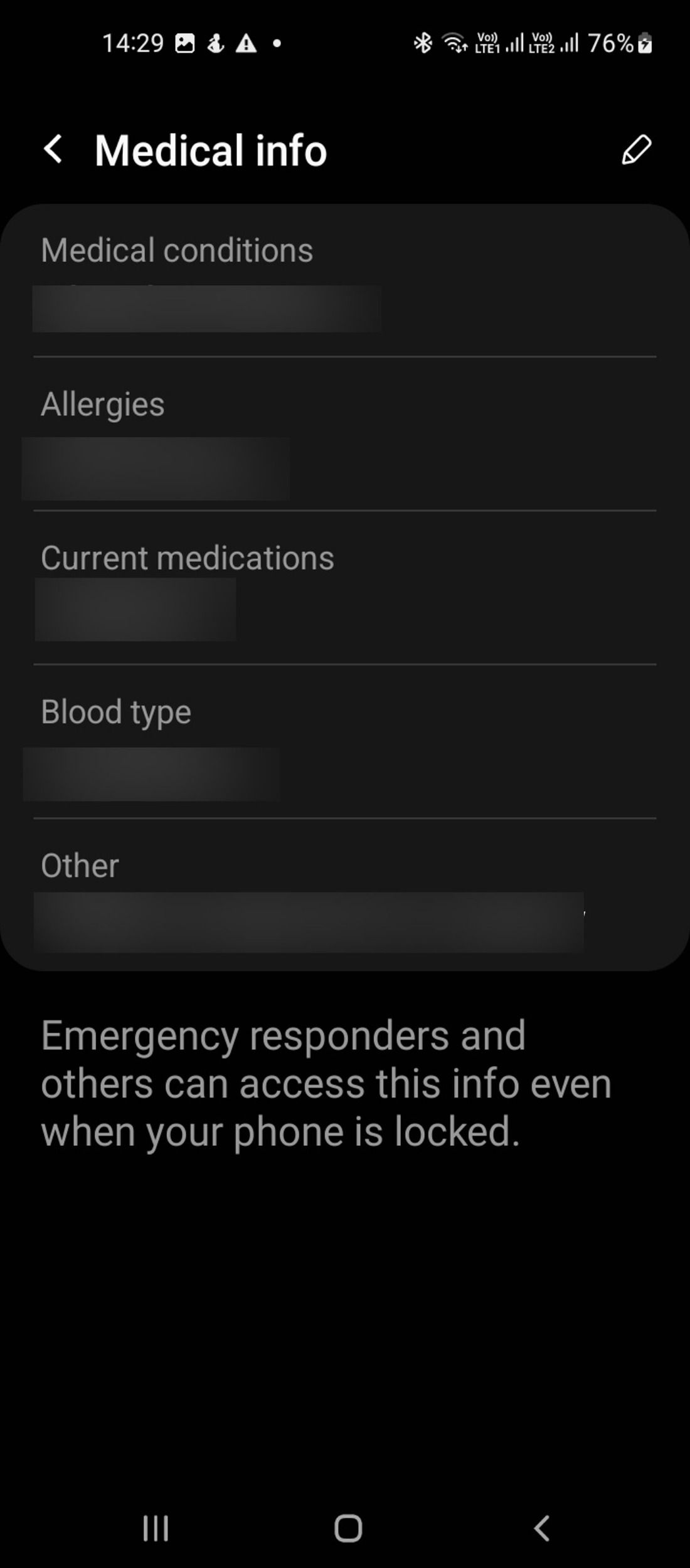 Medical profile set up in Samsung smartwatch