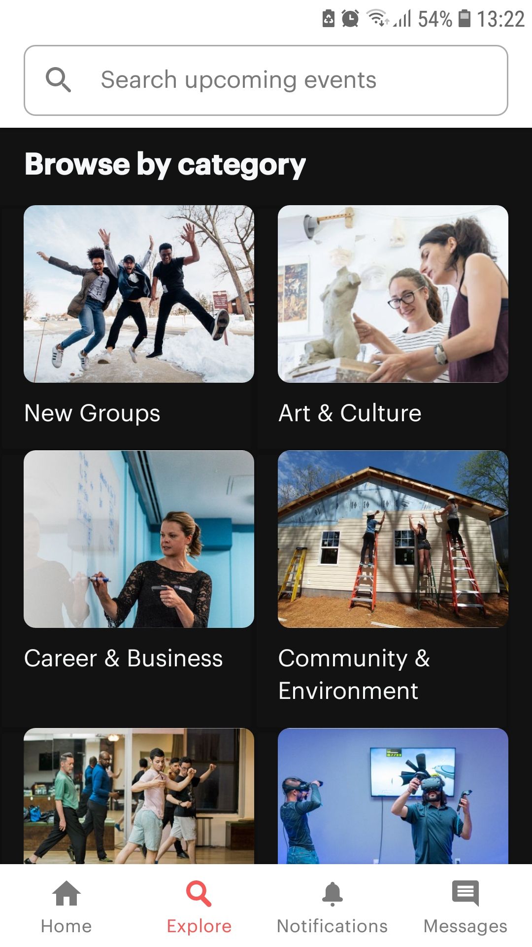Meetup groups events mobile app explore