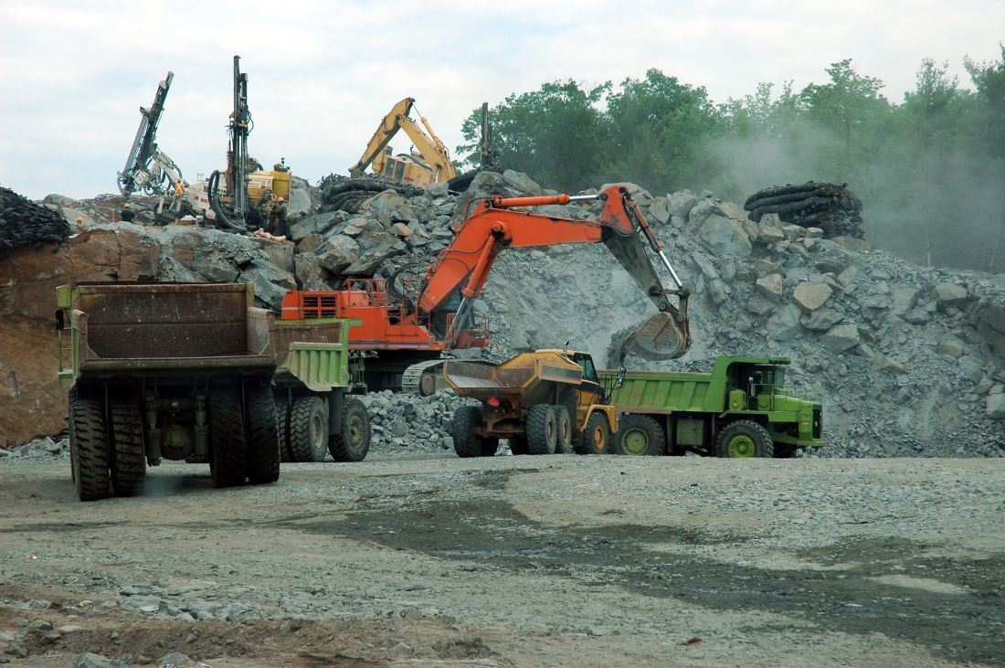 Heavy equipment and trucks mineral mining