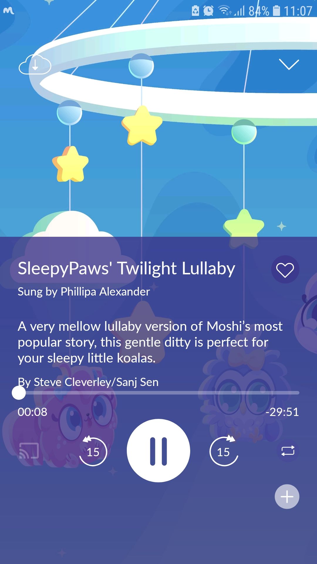 Moshi Kids Sleep and Mindfulness mobile App lullaby