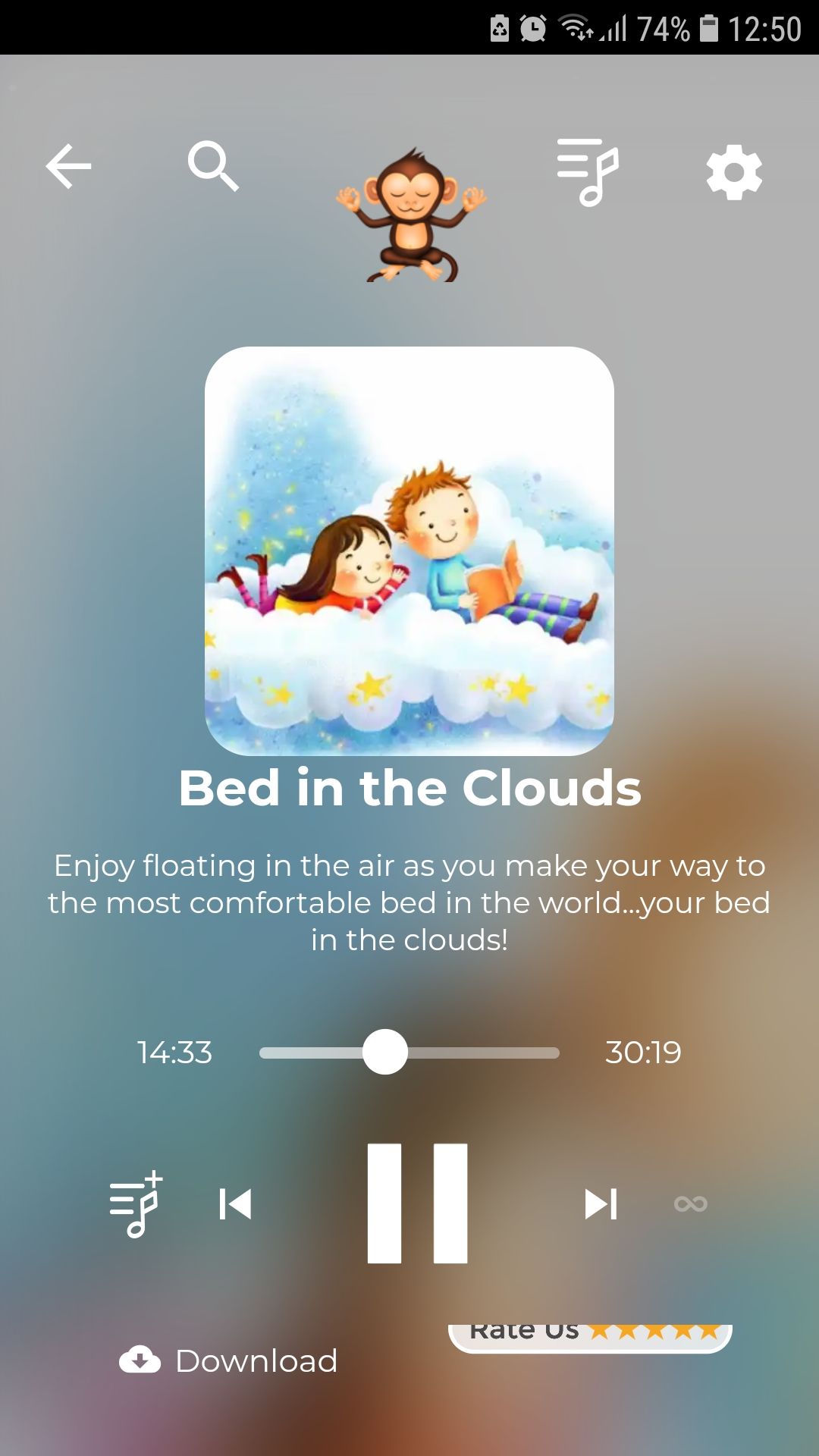 New Horizon mobile kids sleeping meditation app story