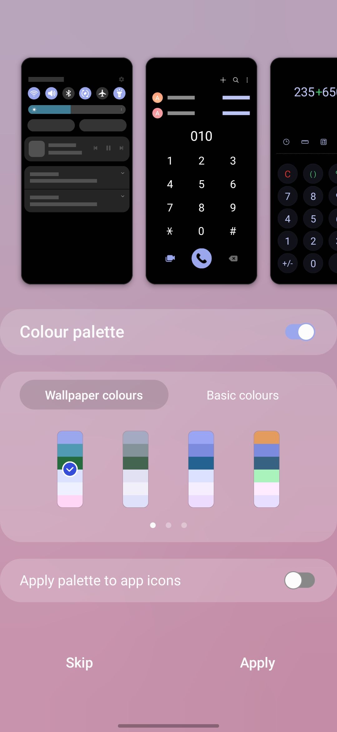 پالت رنگ در One UI 5