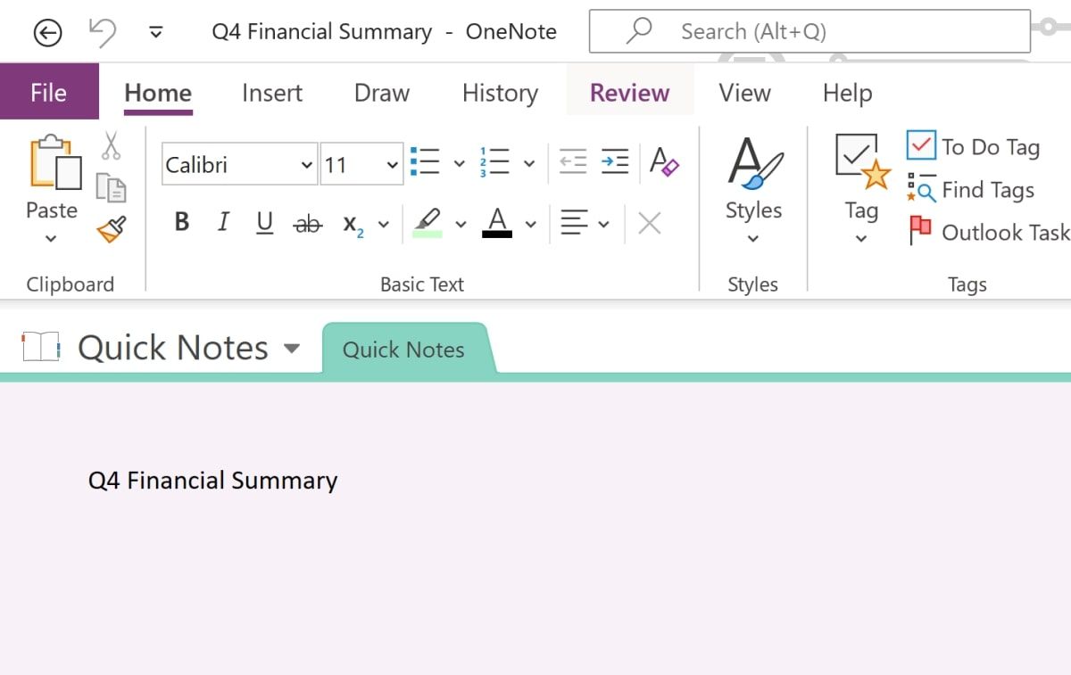 File tab in OneNote