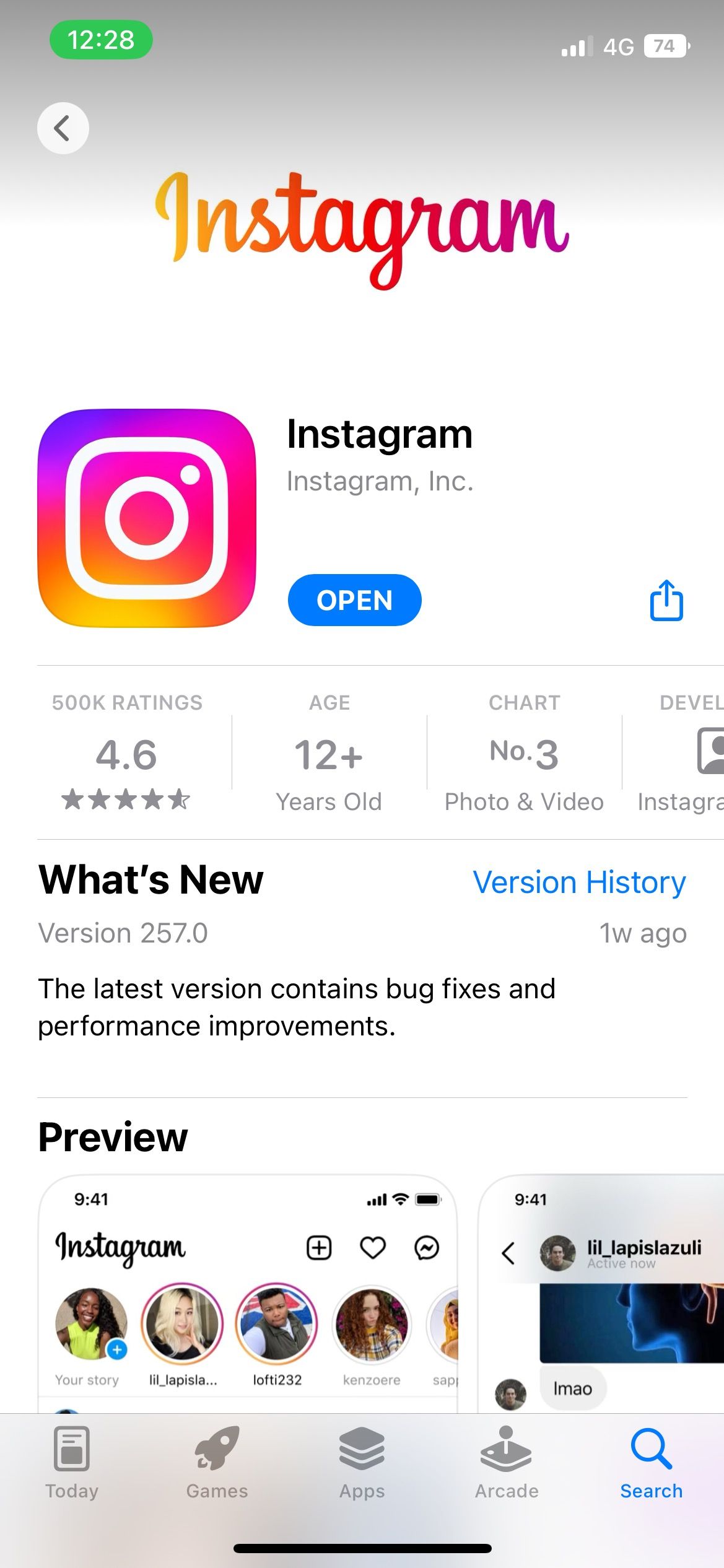 Open-Instagram-app
